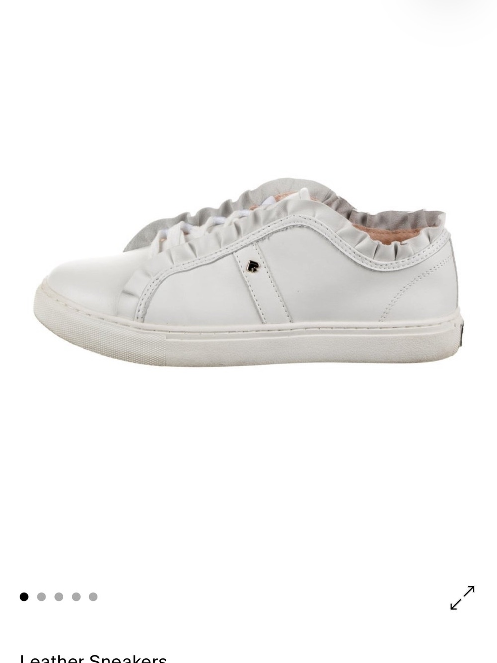 kate spade White Ruffle Trim Leather Slip-On Sneakers